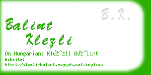 balint klezli business card